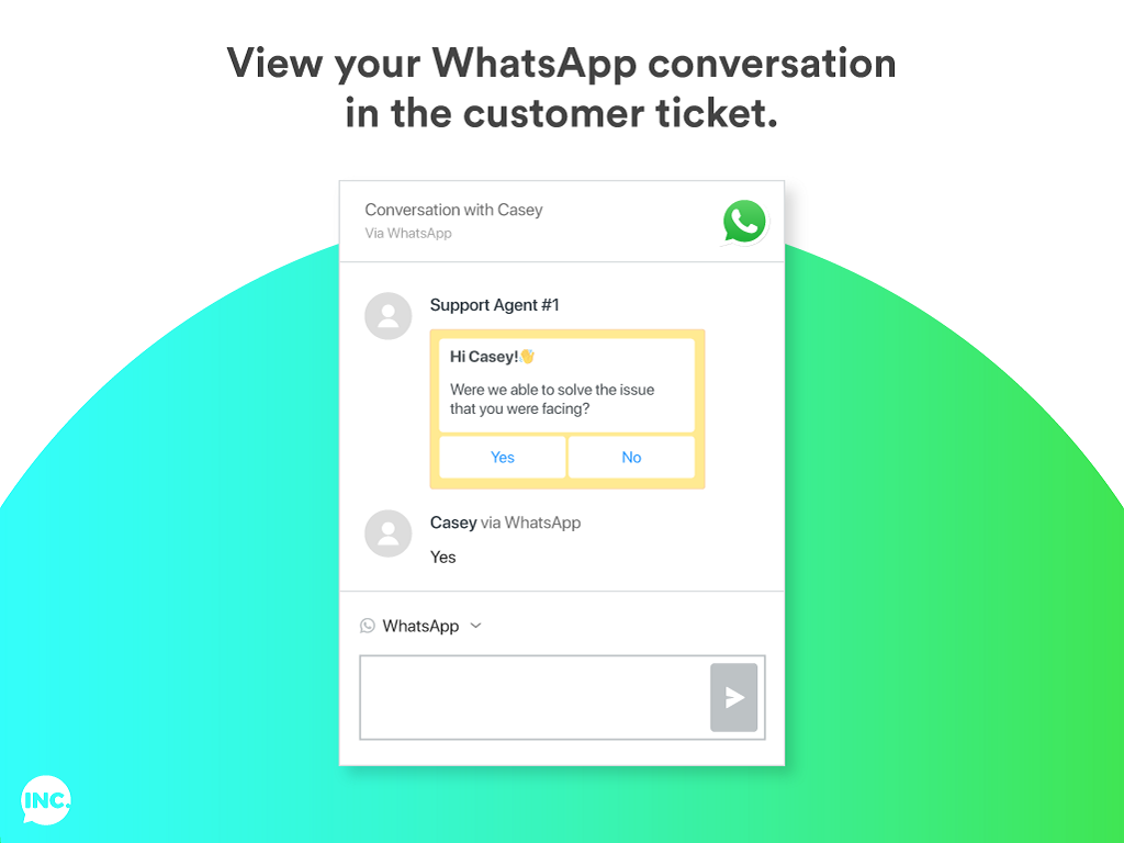WhatsApp Broadcast by Chat Inc App Integration with Zendesk Support